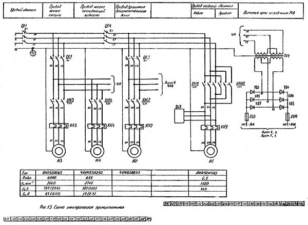 Електрична схема токарно-револьверного верстата 1І140п, 1І125п Електрична схема токарно-револь1